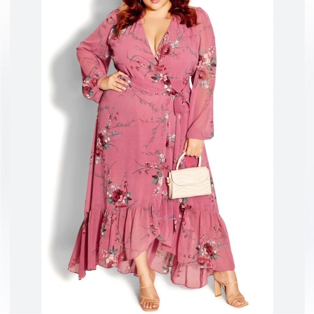 City Chic Blush Floral Maxi Dress - Picture 2 of 12
